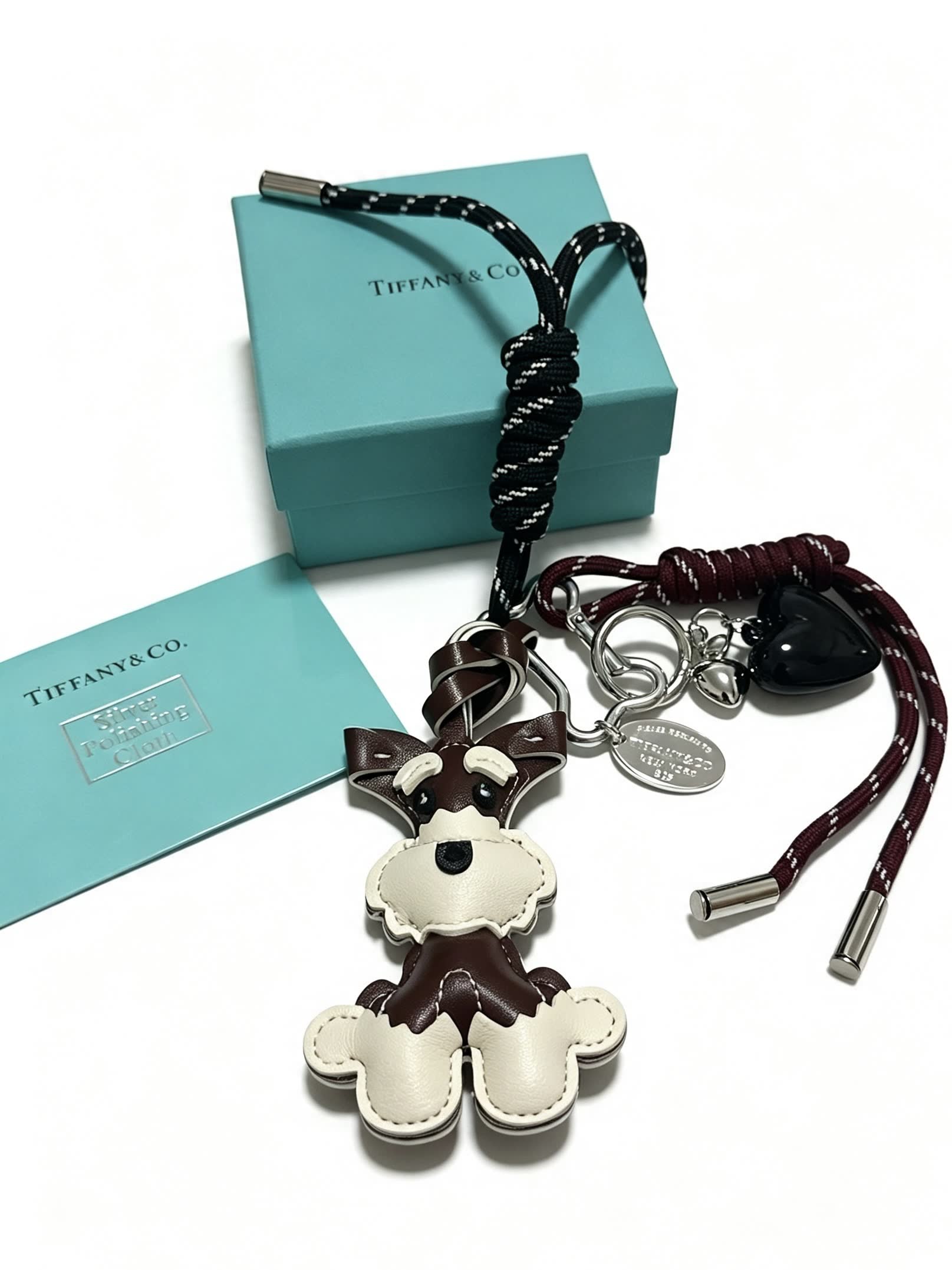 Tiffany & Co. Leather Dog Charm Keychain